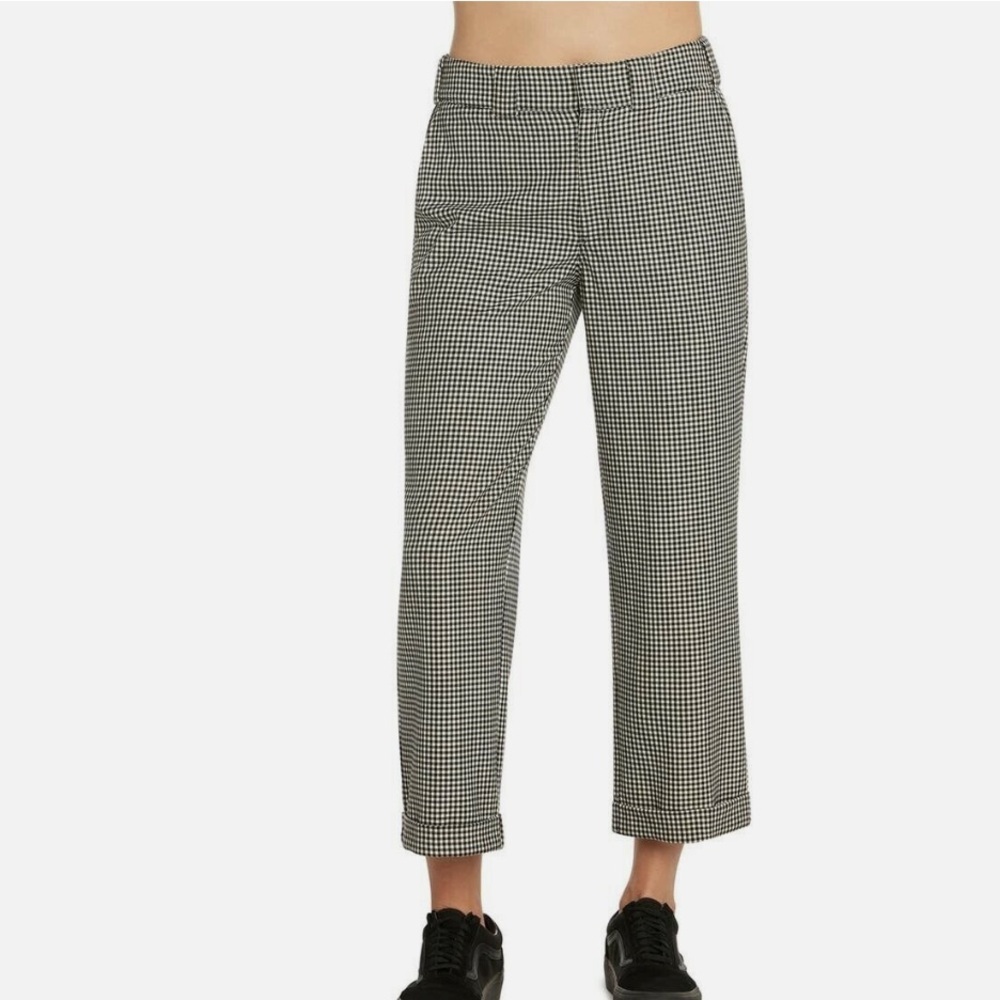 Dickies Sz 13 B&W Checkered Roll Hem Crop Pants